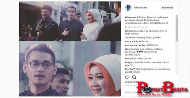 Istri Dilirik Afgan, Ridwan Kamil Lapor Satpol PP